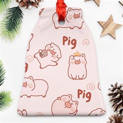 Pig Cartoon Background Pattern Bell Ornament (two Sides)