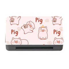 Pig Cartoon Background Pattern Memory Card Reader With Cf by Sudhe