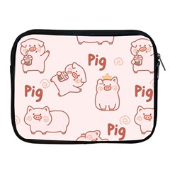 Pig Cartoon Background Pattern Apple Ipad 2/3/4 Zipper Cases by Sudhe