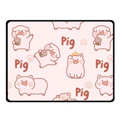 Pig Cartoon Background Pattern Double Sided Fleece Blanket (small)  by Sudhe