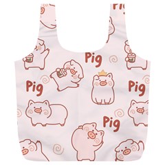 Pig Cartoon Background Pattern Full Print Recycle Bag (xl) by Sudhe