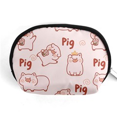 Pig Cartoon Background Pattern Accessory Pouch (medium) by Sudhe