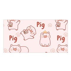 Pig Cartoon Background Pattern Satin Shawl 45  X 80  by Sudhe