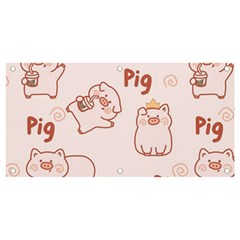 Pig Cartoon Background Pattern Banner And Sign 4  X 2 