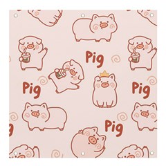 Pig Cartoon Background Pattern Banner And Sign 4  X 4 