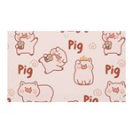 Pig Cartoon Background Pattern Banner and Sign 5  x 3  Front