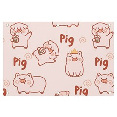 Pig Cartoon Background Pattern Banner And Sign 6  X 4  by Sudhe