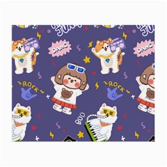 Girl Cartoon Background Pattern Small Glasses Cloth