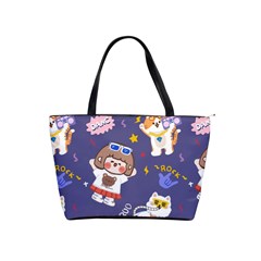 Girl Cartoon Background Pattern Classic Shoulder Handbag by Sudhe