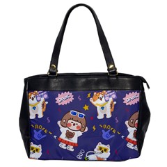 Girl Cartoon Background Pattern Oversize Office Handbag by Sudhe