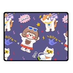 Girl Cartoon Background Pattern Fleece Blanket (small) by Sudhe