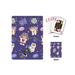 Girl Cartoon Background Pattern Playing Cards Single Design (mini)