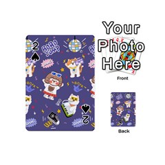 Girl Cartoon Background Pattern Playing Cards 54 Designs (mini)