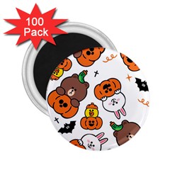 Illustration Pumpkin Bear Bat Bunny Chicken 2 25  Magnets (100 Pack)  by Sudhe