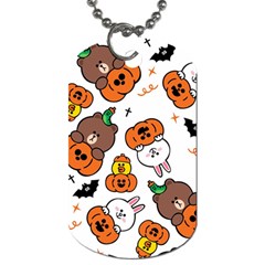 Illustration Pumpkin Bear Bat Bunny Chicken Dog Tag (one Side) by Sudhe