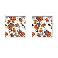 Illustration Pumpkin Bear Bat Bunny Chicken Cufflinks (square) by Sudhe