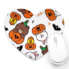 Illustration Pumpkin Bear Bat Bunny Chicken Heart Mousepads by Sudhe