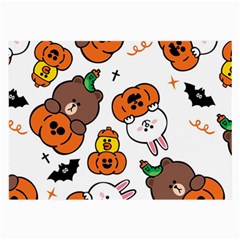 Illustration Pumpkin Bear Bat Bunny Chicken Large Glasses Cloth by Sudhe