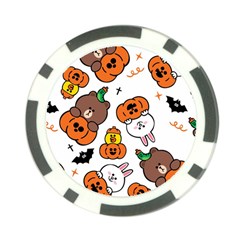 Illustration Pumpkin Bear Bat Bunny Chicken Poker Chip Card Guard by Sudhe