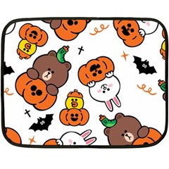 Illustration Pumpkin Bear Bat Bunny Chicken Double Sided Fleece Blanket (mini)  by Sudhe