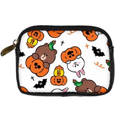 Illustration Pumpkin Bear Bat Bunny Chicken Digital Camera Leather Case by Sudhe