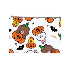 Illustration Pumpkin Bear Bat Bunny Chicken Cosmetic Bag (large) by Sudhe