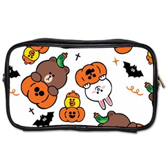 Illustration Pumpkin Bear Bat Bunny Chicken Toiletries Bag (one Side) by Sudhe