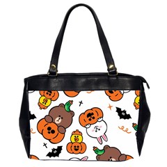 Illustration Pumpkin Bear Bat Bunny Chicken Oversize Office Handbag (2 Sides) by Sudhe