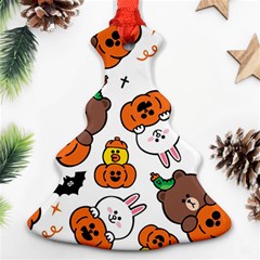 Illustration Pumpkin Bear Bat Bunny Chicken Ornament (christmas Tree) 