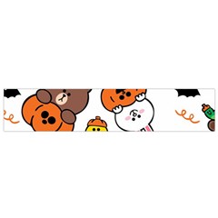 Illustration Pumpkin Bear Bat Bunny Chicken Small Flano Scarf