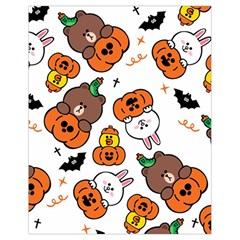 Illustration Pumpkin Bear Bat Bunny Chicken Drawstring Bag (small) by Sudhe