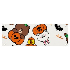 Illustration Pumpkin Bear Bat Bunny Chicken Banner And Sign 6  X 2 