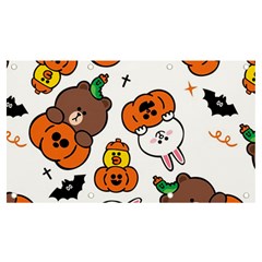 Illustration Pumpkin Bear Bat Bunny Chicken Banner And Sign 7  X 4 