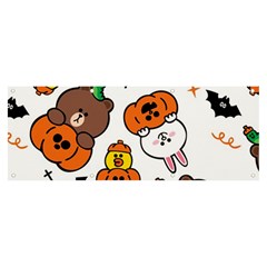 Illustration Pumpkin Bear Bat Bunny Chicken Banner And Sign 8  X 3 