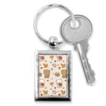 Illustration Bear Cartoon Background Pattern Key Chain (Rectangle) Front