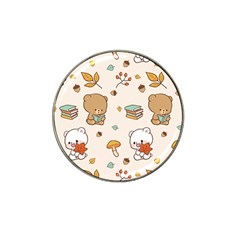 Illustration Bear Cartoon Background Pattern Hat Clip Ball Marker by Sudhe