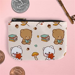 Illustration Bear Cartoon Background Pattern Mini Coin Purse by Sudhe