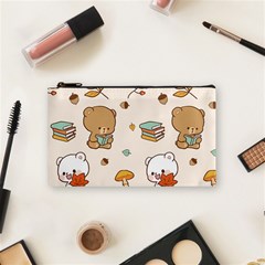 Illustration Bear Cartoon Background Pattern Cosmetic Bag (small) by Sudhe