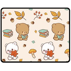 Illustration Bear Cartoon Background Pattern Fleece Blanket (medium)  by Sudhe