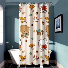 Illustration Bear Cartoon Background Pattern Shower Curtain 36  X 72  (stall)  by Sudhe