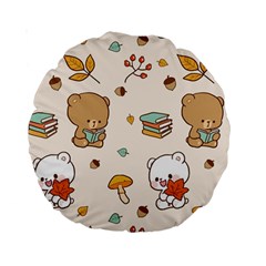 Illustration Bear Cartoon Background Pattern Standard 15  Premium Round Cushions by Sudhe