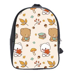 Illustration Bear Cartoon Background Pattern School Bag (xl) by Sudhe