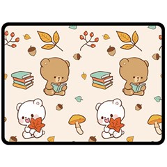 Illustration Bear Cartoon Background Pattern Double Sided Fleece Blanket (large)  by Sudhe