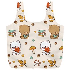 Illustration Bear Cartoon Background Pattern Full Print Recycle Bag (xl) by Sudhe