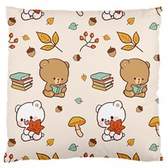 Illustration Bear Cartoon Background Pattern Large Flano Cushion Case (two Sides) by Sudhe