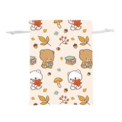 Illustration Bear Cartoon Background Pattern Lightweight Drawstring Pouch (s) by Sudhe