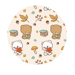 Illustration Bear Cartoon Background Pattern Mini Round Pill Box (pack Of 5) by Sudhe