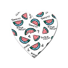 Illustration Watermelon Fruit Sweet Slicee Heart Magnet by Sudhe