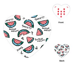 Illustration Watermelon Fruit Sweet Slicee Playing Cards Single Design (heart)