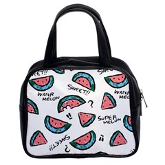 Illustration Watermelon Fruit Sweet Slicee Classic Handbag (two Sides) by Sudhe